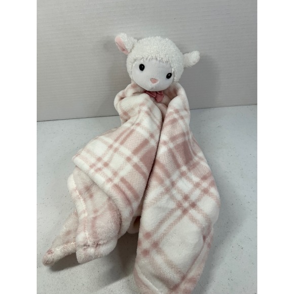 Lila & Jack Other - Lila & Jack Pink White Plaid Lamb Plush Baby Security Blanket Lovey AT1854